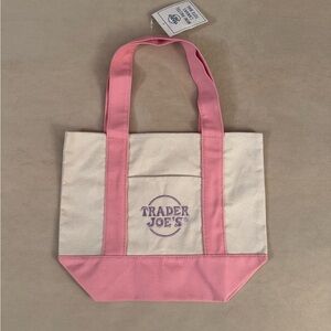 Trader Joe’s Pink Canvas Mini Tote NWT